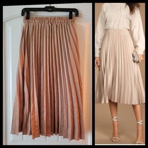 Myung Park champagne all-around pleated skirt